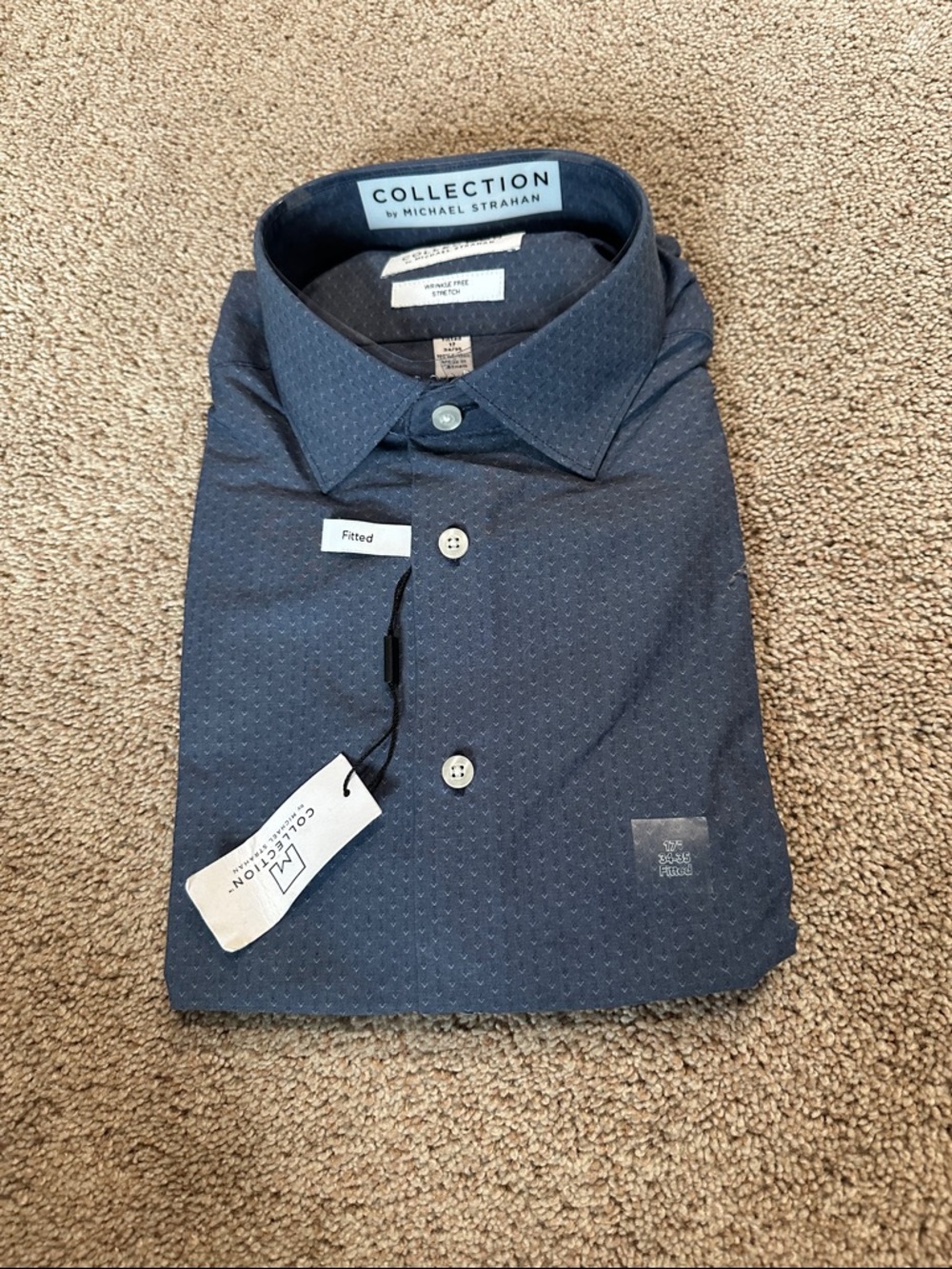 Collection by Michael Strahan Navy Fitted Dress Shirt